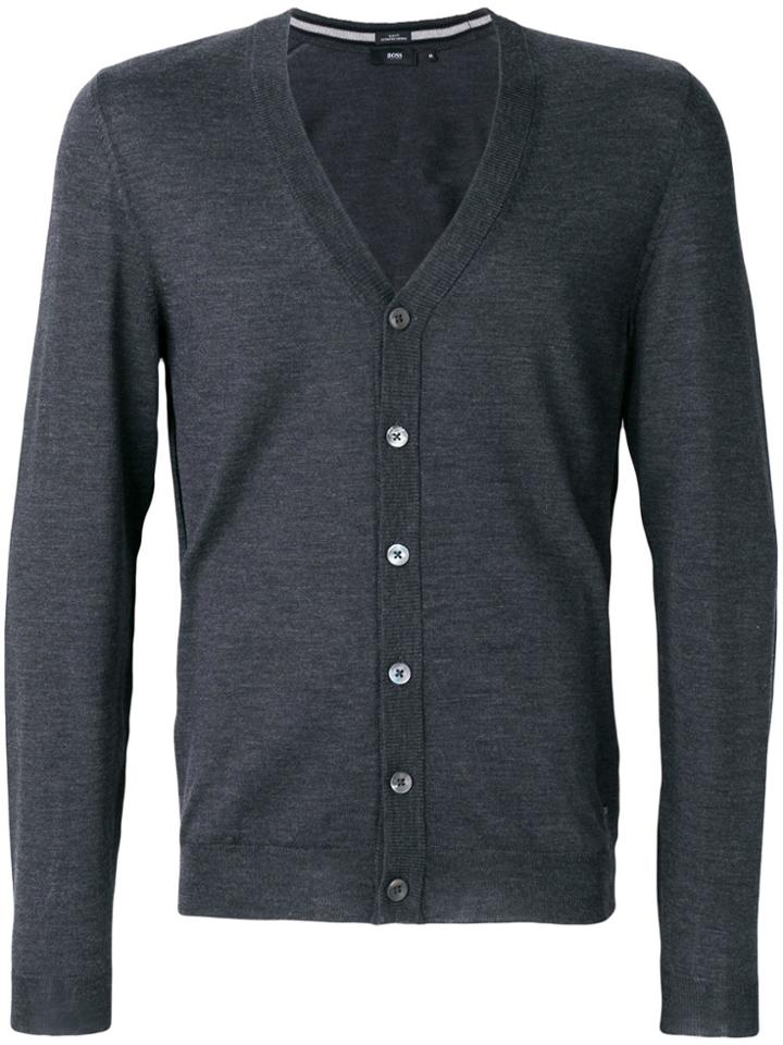Boss Hugo Boss Classic V-neck Cardigan - Grey