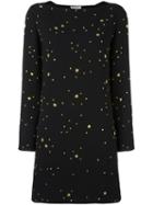 Versace Collection Gold-tone Stars Embellished Dress, Women's, Size: 46, Black, Polyester/viscose