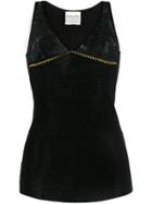 Forte Forte Lace Panel Tank Top - Black