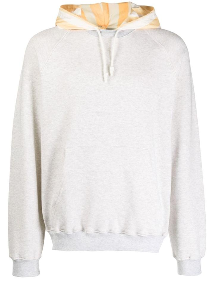 Sunnei Striped Panel Hoodie - Grey