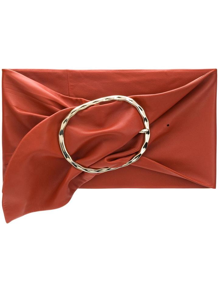 Nina Ricci Wide Oval Buckle Belt - Brown