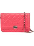 Chanel Vintage Quilted Wallet Chain, Women's, Red