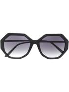 Calvin Klein Gradient Oversized Frame Sunglasses - Black