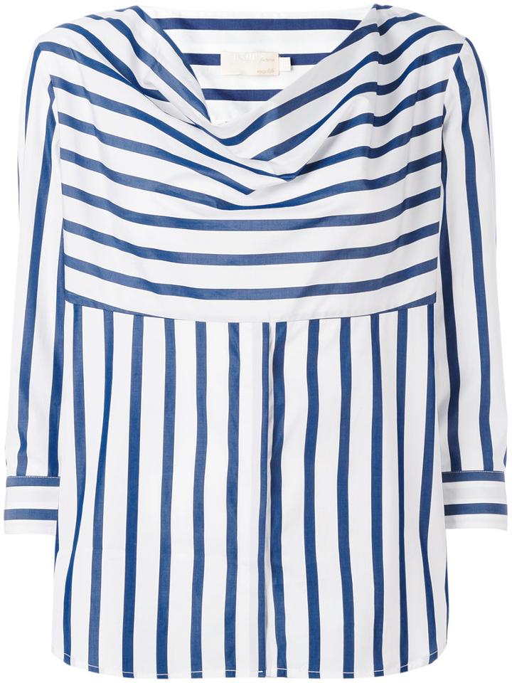 Barba - Striped Blouse - Women - Cotton - 40, White, Cotton