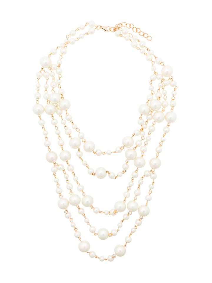 Edward Achour Paris Beaded Multi String Necklace - White