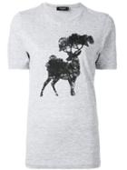 Elk Tree Print T-shirt - Women - Cotton/viscose - Xs, Grey, Cotton/viscose, Dsquared2