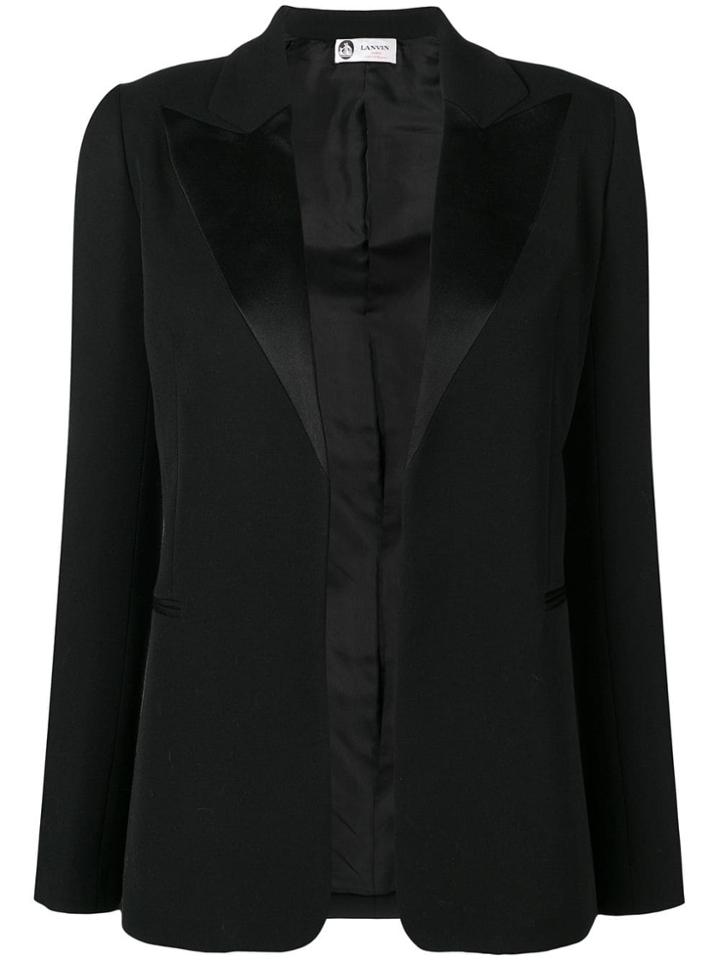 Lanvin Satin Lapel Blazer - Black