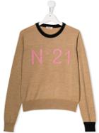 Nº21 Kids Logo Sweatshirt - Neutrals