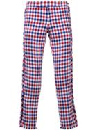 Thom Browne Frayed Gingham Skinny Trouser - Red