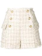Balmain Button Detail Shorts - Neutrals