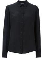Alexander Mcqueen Pointed Collar Shirt, Women's, Size: 46, Black, Silk