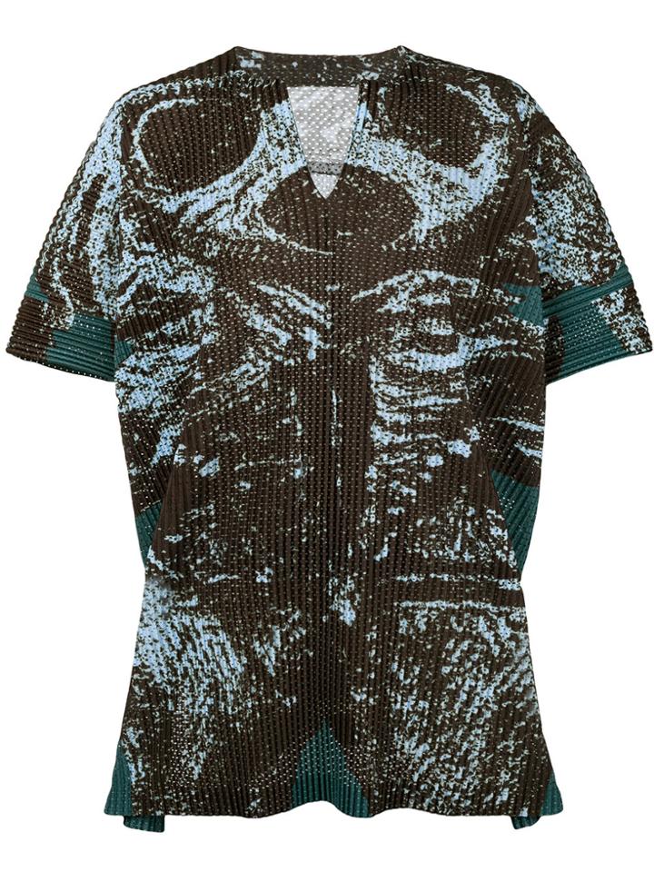 Homme Plissé Issey Miyake Graphic Print Top - Green