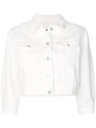 Andrea Ya'aqov Cropped Denim Jacket - White