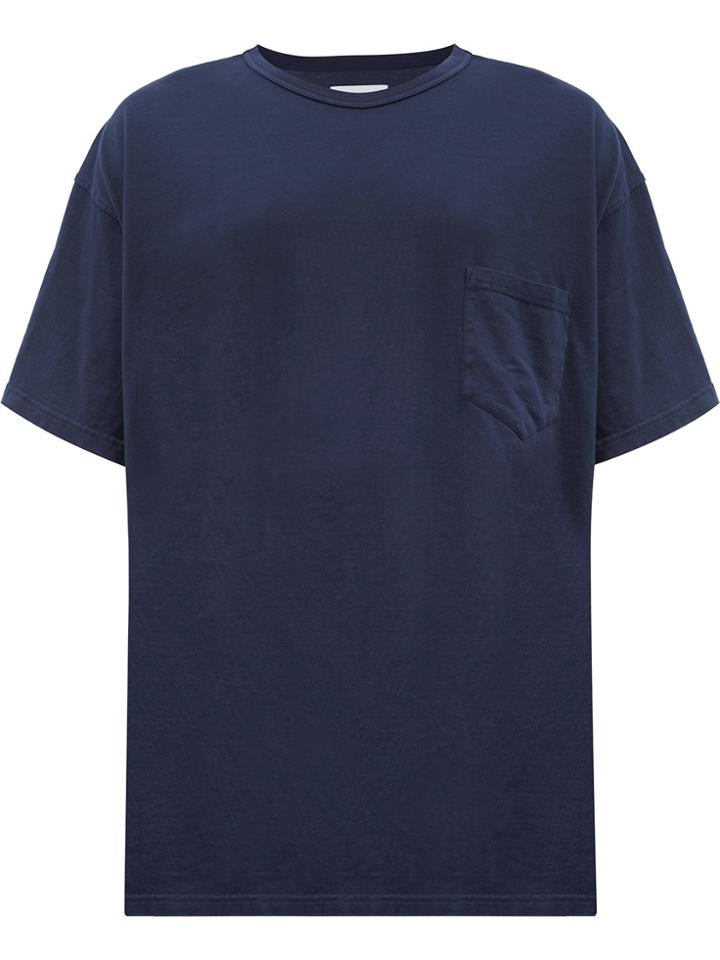 Facetasm Contrast Panel Loose Fit T-shirt - Blue
