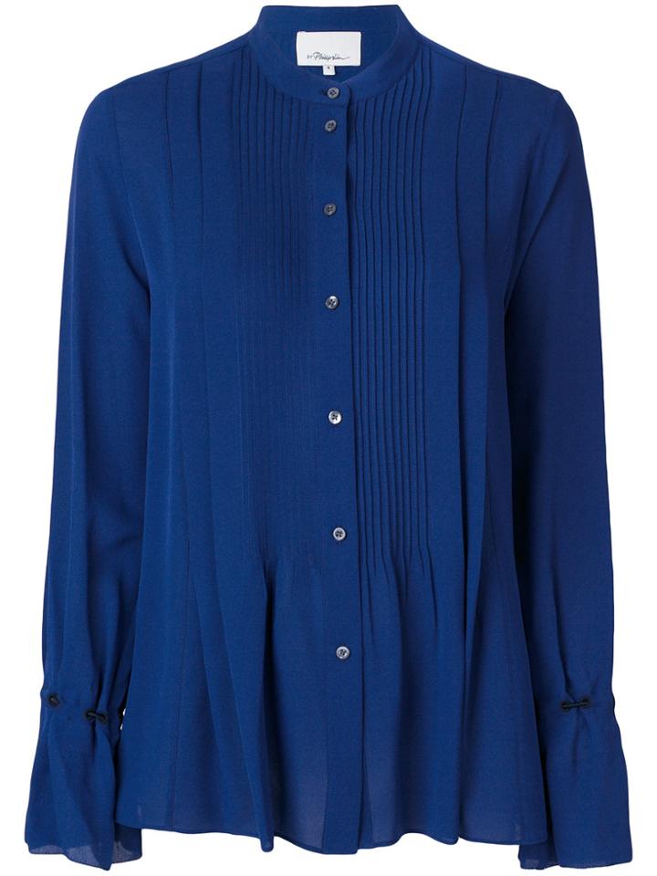 3.1 Phillip Lim Long-sleeve Pleated Shirt - Blue