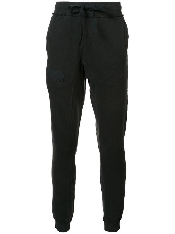 R13 Raw Detail Track Pants, Men's, Size: Medium, Black, Cotton