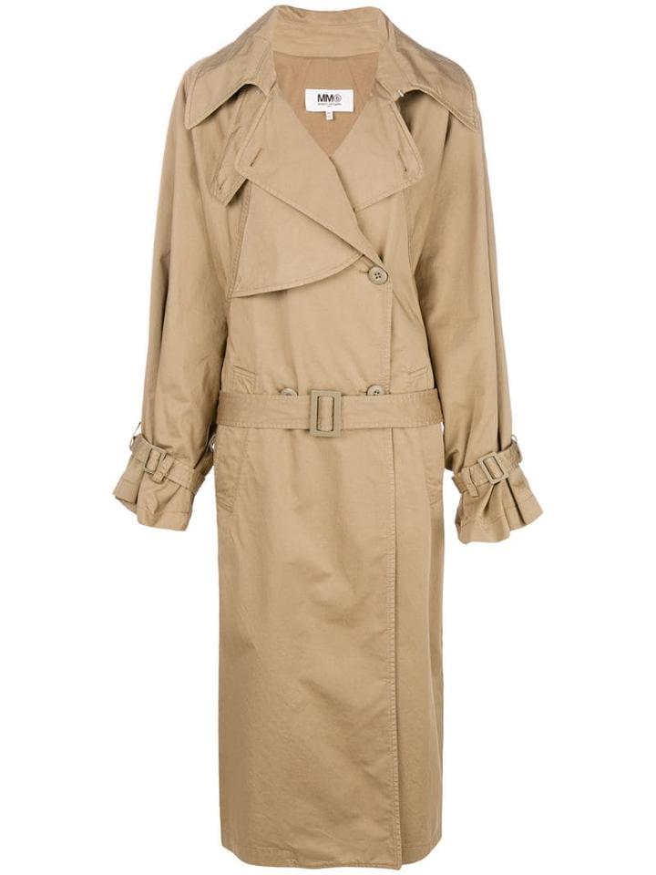 Mm6 Maison Margiela Oversized Trench Coat - Neutrals