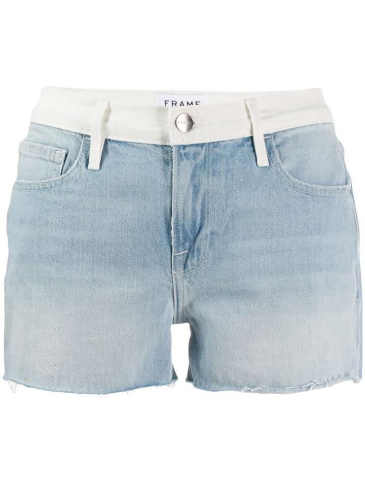 Frame Le Grand Garcon Colorblock Shorts - Blue