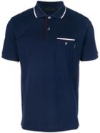 Prada Contrast Detail Polo Shirt - Blue
