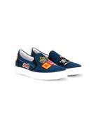 Dsquared2 Kids Patch Laceless Sneakers - Blue