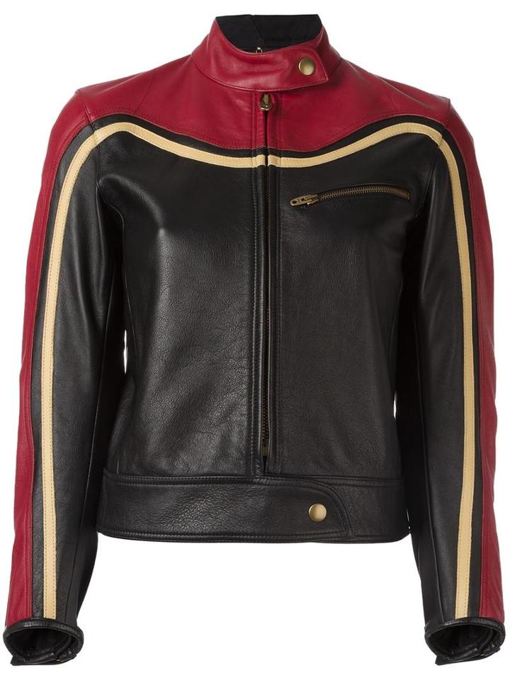 Chloé Biker Jacket, Women's, Size: 40, Red, Cotton/leather/cupro/viscose