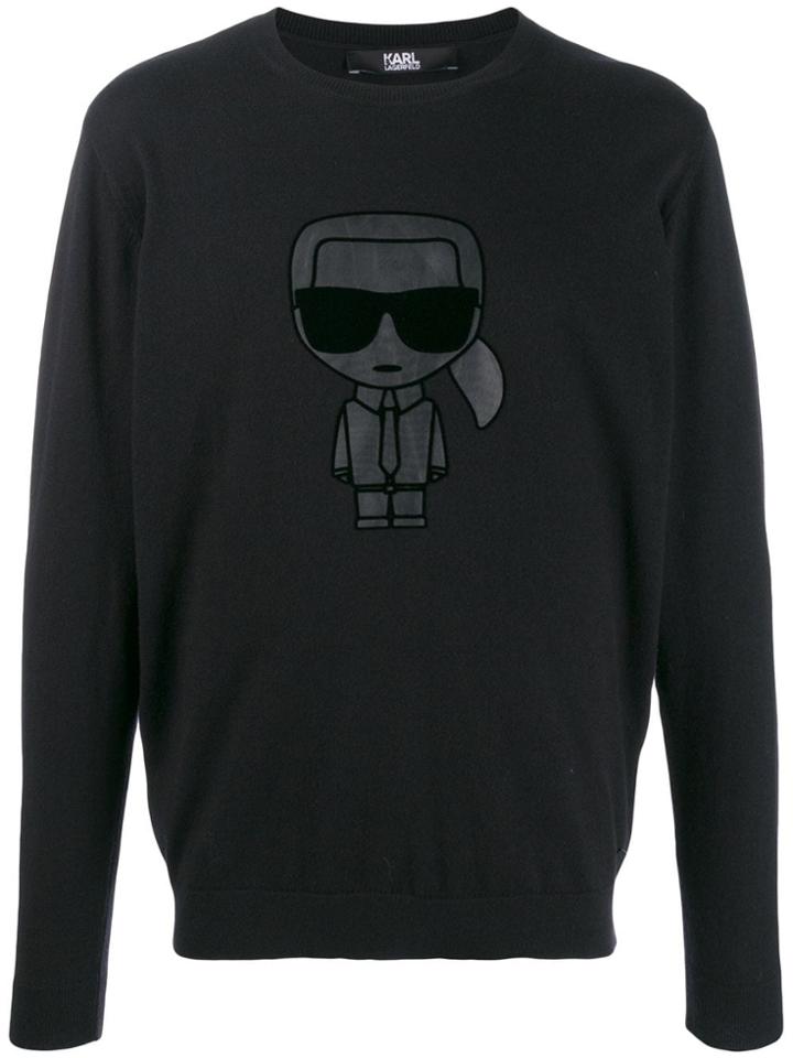 Karl Lagerfeld Ikonik Chest Patch Jumper - Black