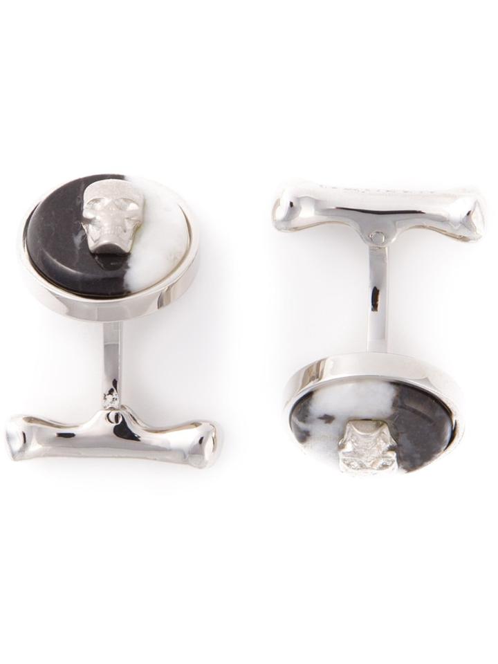 Alexander Mcqueen Skull Cufflinks - Metallic