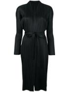Pleats Please By Issey Miyake Long Belted Cardigan - Black