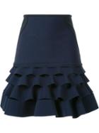Dion Lee Slash Ruffle Mini Skirt, Women's, Size: 8, Blue, Polyamide/polyester/spandex/elastane