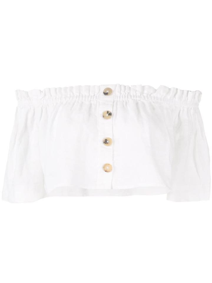Venroy Off Shoulder Cropped Top - White