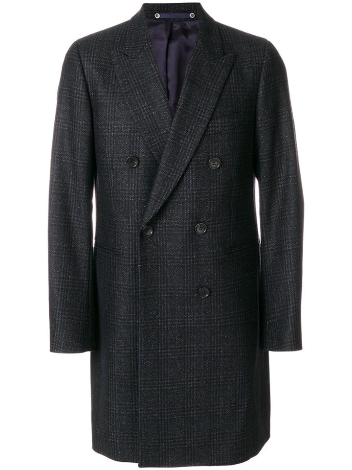 Ps By Paul Smith Double Breasted Coat - Blue