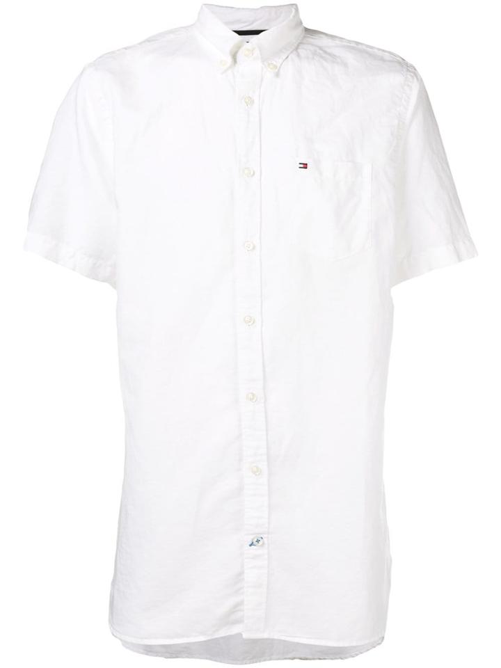 Tommy Hilfiger Logo-embroidered Button-down Shirt - White