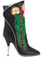 Gucci Flowers Intarsia Boots - Multicolour