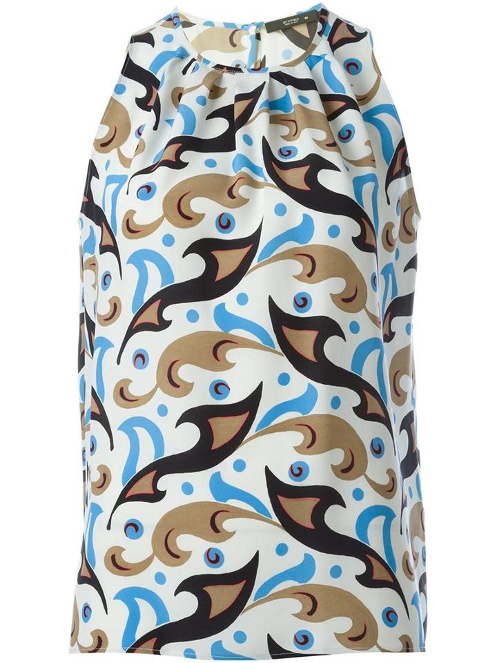 Etro Printed Tank Top, Women's, Size: 42, Nude/neutrals, Silk