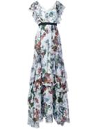 Erdem - Long Tiered Ruffle Dress - Women - Silk - 12, White, Silk