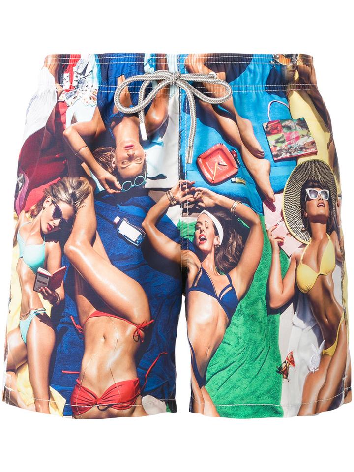 Mc2 Saint Barth - Barbados Ninas Swim Shorts - Men - Polyamide/polyester/spandex/elastane - L, Blue, Polyamide/polyester/spandex/elastane