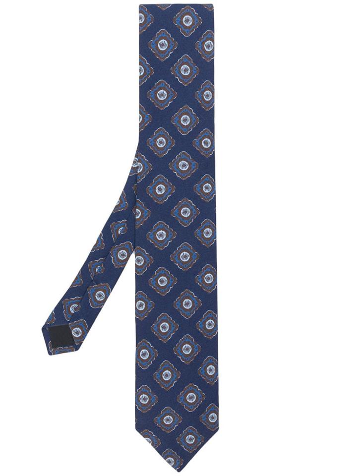 Lardini Floral Print Tie - Blue