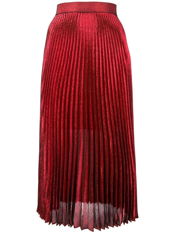 Christopher Kane Pleated Midi Skirt - Red