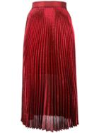 Christopher Kane Pleated Midi Skirt - Red
