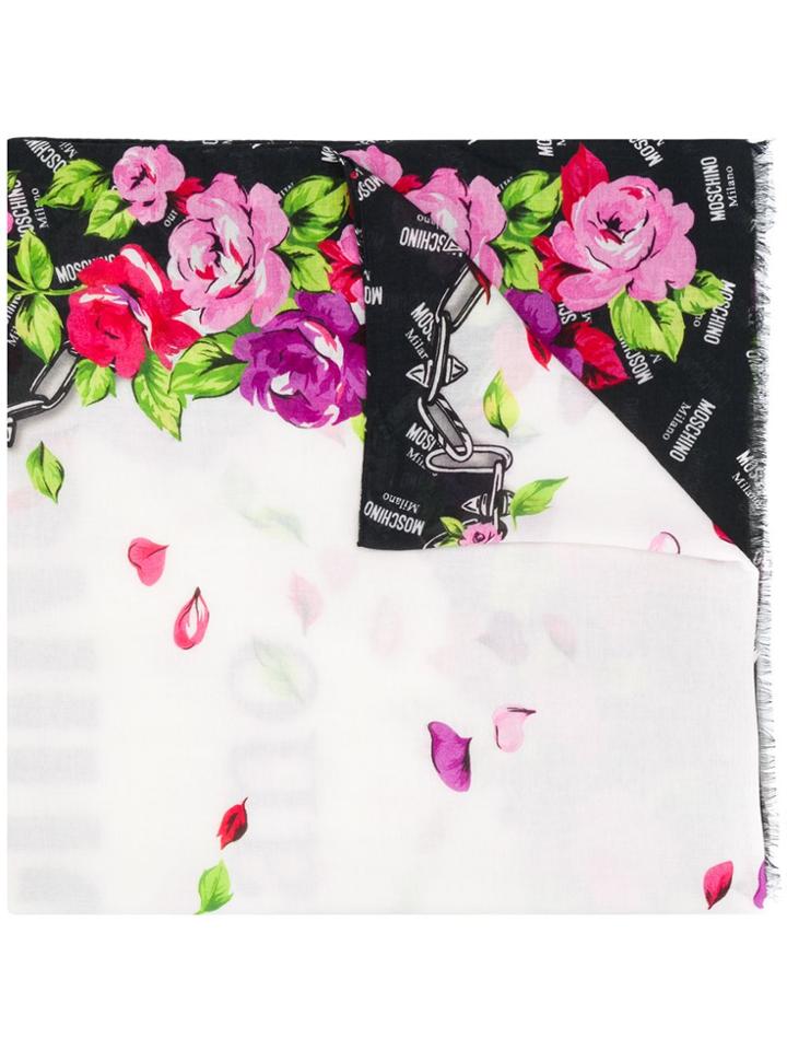 Moschino Graphic Print Scarf - White