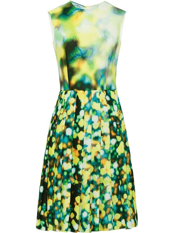 Prada Patterned Broadcloth Dress - Yellow