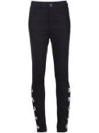 Anthony Vaccarello Skinny Button Detail Jeans, Women's, Size: 27, Black, Cotton/spandex/elastane