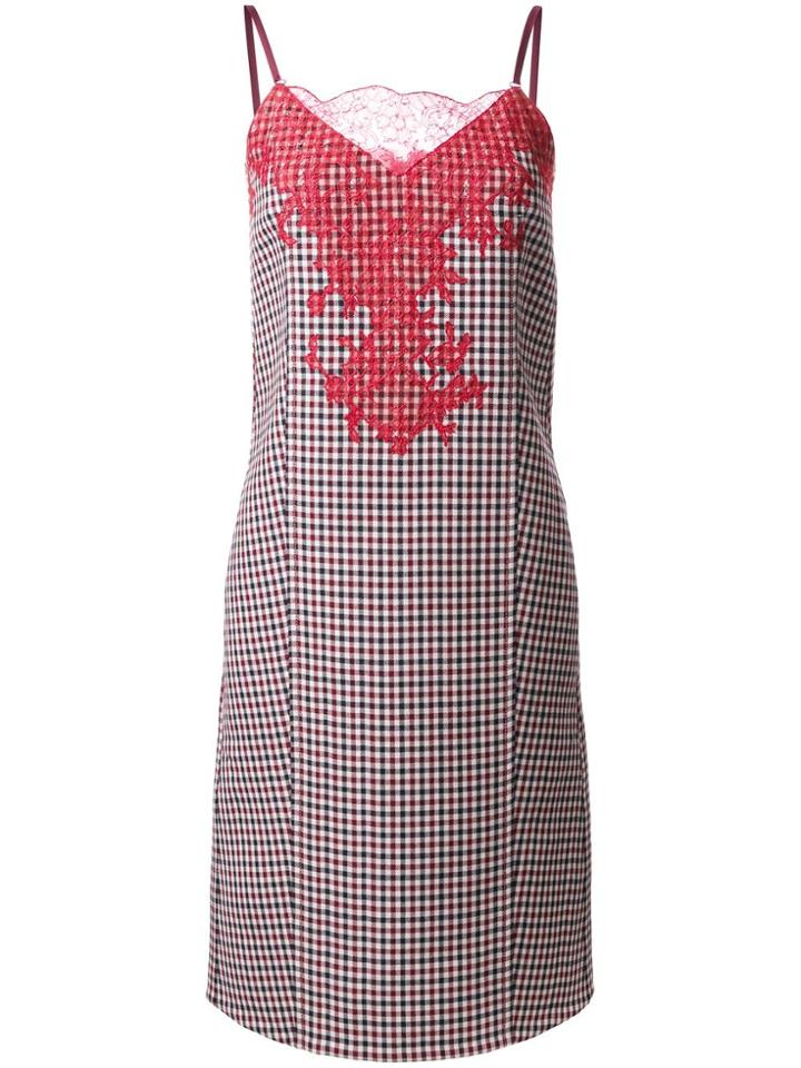 Nina Ricci 'double Face Check' Dress - Brown