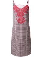 Nina Ricci 'double Face Check' Dress - Brown