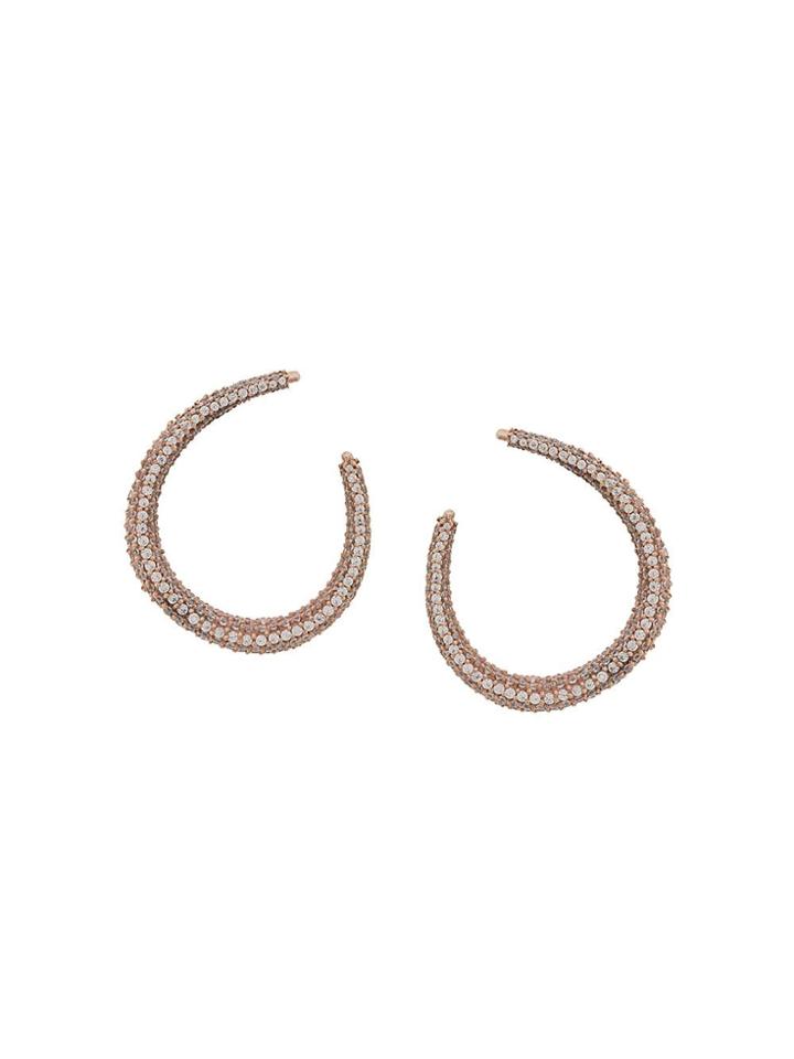 Maha Lozi 14kt Rose Gold Zesten Earrings - White