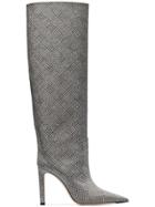 Jimmy Choo Mavis 100 Knee Boots - Silver