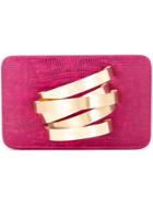 Rula Galayini Coil Cuffbox Clutch - Pink & Purple