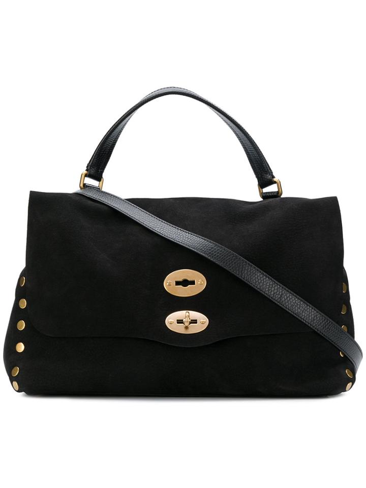 Zanellato Foldover Top Tote Bag - Black