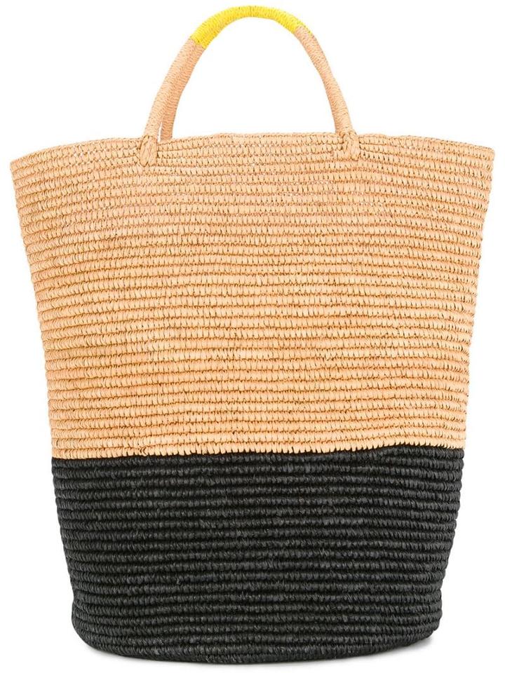 Sensi Studio Maxi Colourblock Basket Tote - Yellow