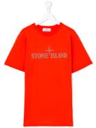Stone Island Kids - Logo Print T-shirt - Kids - Cotton - 14 Yrs, Boy's, Yellow/orange